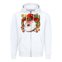 White Cowboy Santa Zipper Hoodie - NancyCooperArtShop