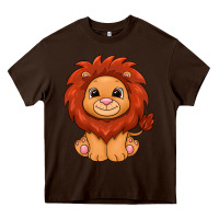 Chocolate Brown lion Heavy Core Tee - texasbilliewilder