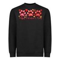 Black happy valentines day paws Heavyweight Sweatshirt - NancyCooperArtShop