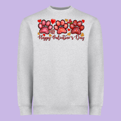 Happy Valentines Day Paws Heavyweight Sweatshirt Designed By Nancycooperartshop