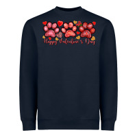 Navy happy valentines day paws Heavyweight Sweatshirt - NancyCooperArtShop