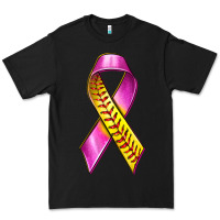 Black Breast Cancer Ribbon Softball Premium Tee - texasbilliewilder