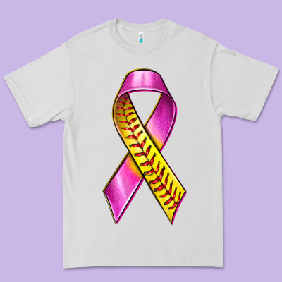 Breast Cancer Ribbon Softball Premium Tee Designed By Texasbilliewilder