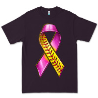 Plum Breast Cancer Ribbon Softball Premium Tee - texasbilliewilder