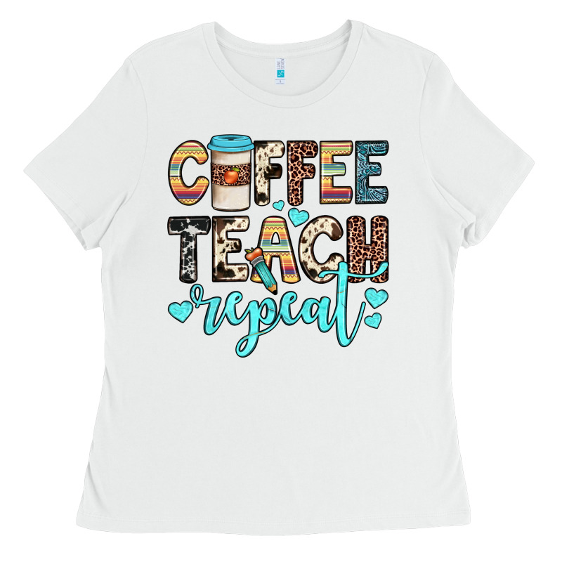 Coffee Teach Repeat Ladies Tee by JahusDesignShop | Teevron