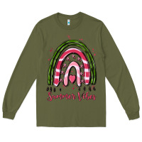 Army Green summer vibes Long Sleeve Tee - MaliasSmallBusiness