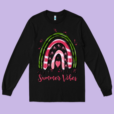 Summer Vibes Long Sleeve Tee Designed By Maliassmallbusiness