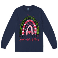 Navy summer vibes Long Sleeve Tee - MaliasSmallBusiness