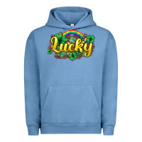 Pigment Pebble Blue Lucky St. Patrick's Day Urban Hoodie - HowdyJamesFarm