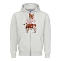 Dove Grey Merry Christmas Farm Animals Zipper Hoodie - MaliasSmallBusiness