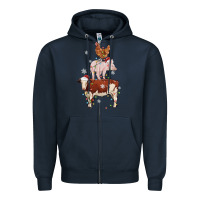 Navy Merry Christmas Farm Animals Zipper Hoodie - MaliasSmallBusiness
