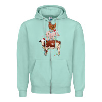 Seafoam Merry Christmas Farm Animals Zipper Hoodie - MaliasSmallBusiness