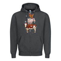 Smoke Merry Christmas Farm Animals Zipper Hoodie - MaliasSmallBusiness