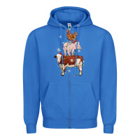 True Royal Merry Christmas Farm Animals Zipper Hoodie - MaliasSmallBusiness