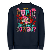 Navy cupid find me a cowboy Heavyweight Sweatshirt - NancyCooperArtShop