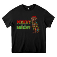 Black merry and bright labrador Heavy Core Tee - RanaPortraitStore