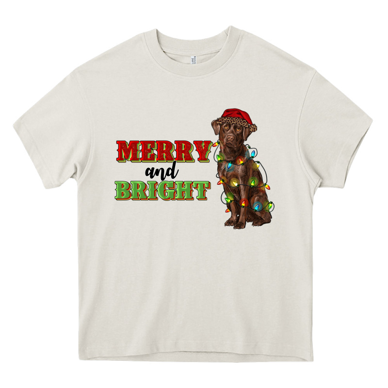 Merry And Bright Labrador Heavy Core Tee by RanaPortraitStore | Teevron