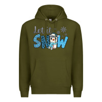 Army Green let it snow snowman coffee Premium Hoodie - JahusDesignShop