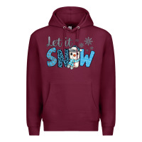 Burgundy let it snow snowman coffee Premium Hoodie - JahusDesignShop