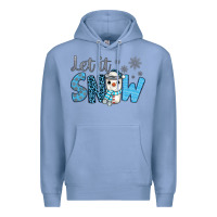 Colony Blue let it snow snowman coffee Premium Hoodie - JahusDesignShop