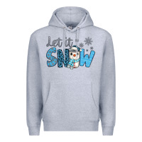 Heather Grey let it snow snowman coffee Premium Hoodie - JahusDesignShop