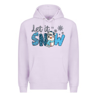 Lilac let it snow snowman coffee Premium Hoodie - JahusDesignShop