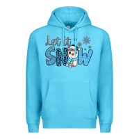 Ocean Blue let it snow snowman coffee Premium Hoodie - JahusDesignShop