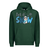 Sports Green let it snow snowman coffee Premium Hoodie - JahusDesignShop