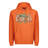 Carrot I am a survivor peach ribbon Premium Hoodie - NancyCooperArtShop