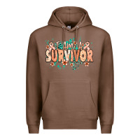 Chestnut I am a survivor peach ribbon Premium Hoodie - NancyCooperArtShop