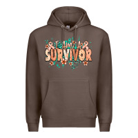 Coffee I am a survivor peach ribbon Premium Hoodie - NancyCooperArtShop