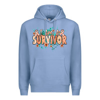 Colony Blue I am a survivor peach ribbon Premium Hoodie - NancyCooperArtShop