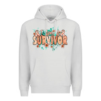 Dove Grey I am a survivor peach ribbon Premium Hoodie - NancyCooperArtShop