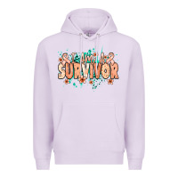 Lilac I am a survivor peach ribbon Premium Hoodie - NancyCooperArtShop