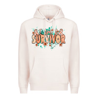 Pale Pink I am a survivor peach ribbon Premium Hoodie - NancyCooperArtShop