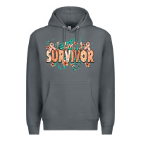 Rock I am a survivor peach ribbon Premium Hoodie - NancyCooperArtShop