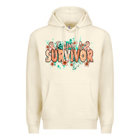 Sandshell I am a survivor peach ribbon Premium Hoodie - NancyCooperArtShop