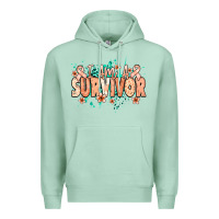 Seafoam I am a survivor peach ribbon Premium Hoodie - NancyCooperArtShop