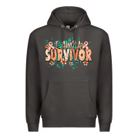 Smoke I am a survivor peach ribbon Premium Hoodie - NancyCooperArtShop