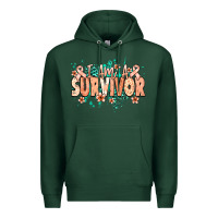 Sports Green I am a survivor peach ribbon Premium Hoodie - NancyCooperArtShop
