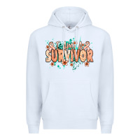 White I am a survivor peach ribbon Premium Hoodie - NancyCooperArtShop