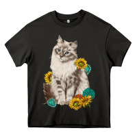 Asphalt siberian cat sunflower and gemstone Heavy Core Tee - texasbilliewilder