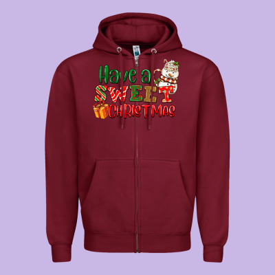 Have A Sweet Christmas Zipper Hoodie Designed By Nancycooperartshop