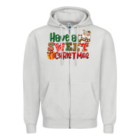 Dove Grey Have a sweet Christmas Zipper Hoodie - NancyCooperArtShop