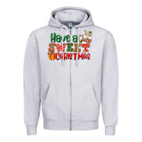 Heather Grey Have a sweet Christmas Zipper Hoodie - NancyCooperArtShop