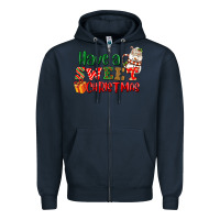 Navy Have a sweet Christmas Zipper Hoodie - NancyCooperArtShop