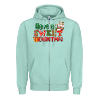 Seafoam Have a sweet Christmas Zipper Hoodie - NancyCooperArtShop