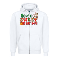 White Have a sweet Christmas Zipper Hoodie - NancyCooperArtShop