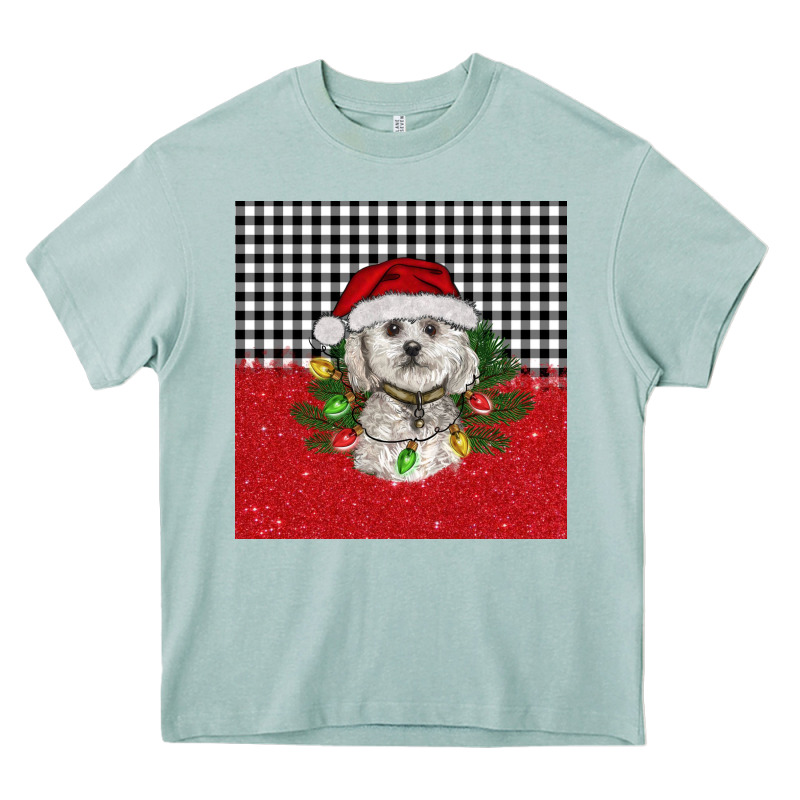 Christmas Bichon Frise Dog Heavy Core Tee by BarkalooDesign | Teevron