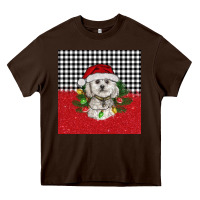Chocolate Brown Christmas Bichon frise dog Heavy Core Tee - BarkalooDesign